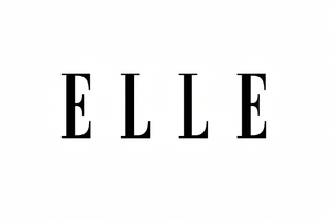 fait moi le logo du magasine ELLE  en noir et blanc